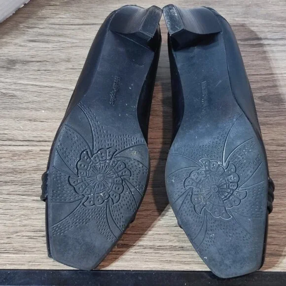 Hush Puppies square toe 3" heel pumps women's size 8.5 black - Picture 9 of 12